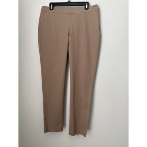 Eileen Fisher Pants Womens Sz M Straight Slim Dressy Brown Zip RN#78121/CA#34460